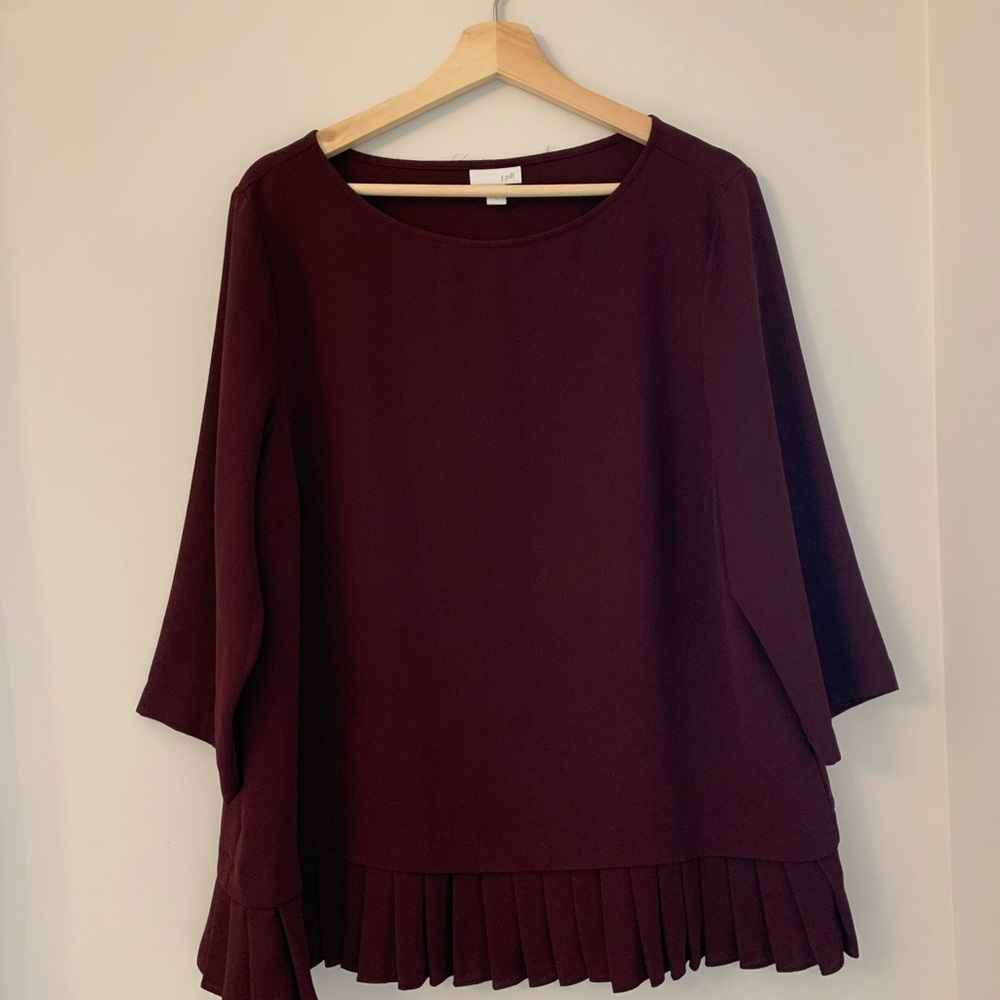 J. Jill Red Maroon Blouse Elegant Top